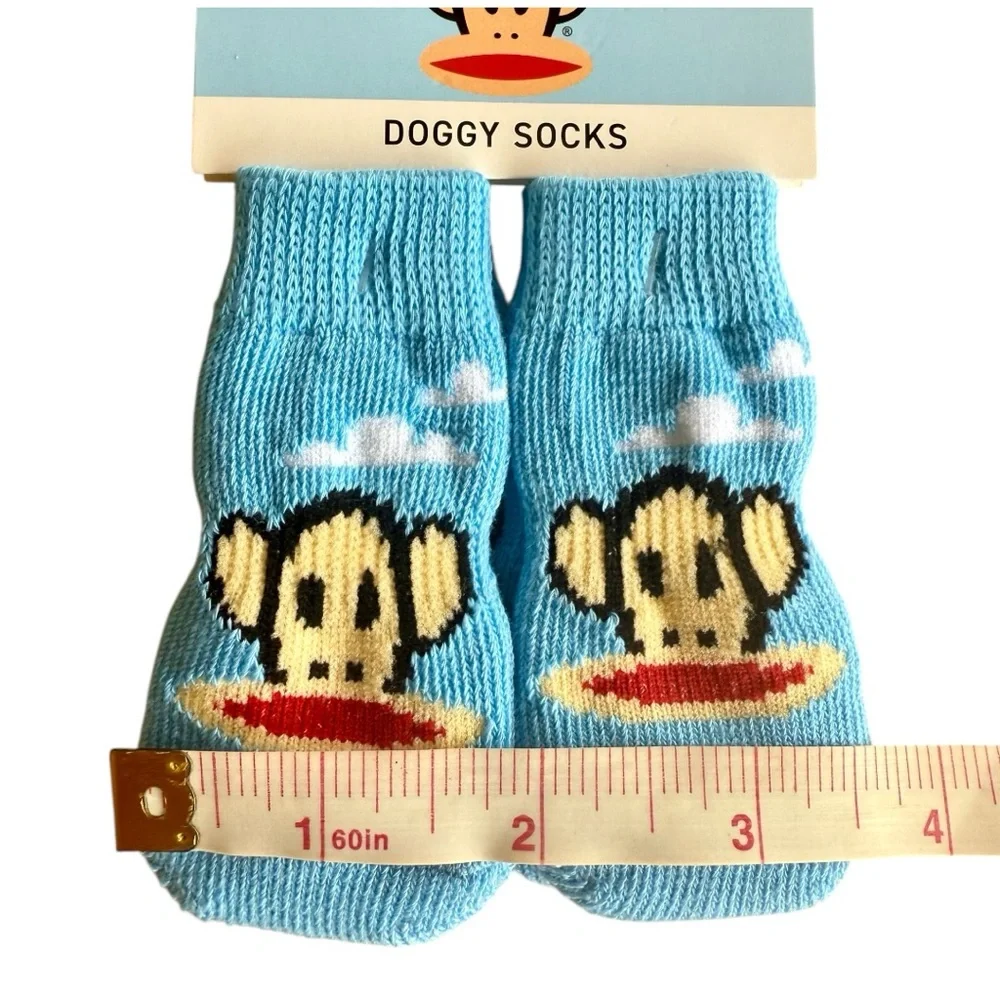 Paul Frank Dog Socks, Light Blue Sock Monkey Puppy Socks, Size XS-Small, New